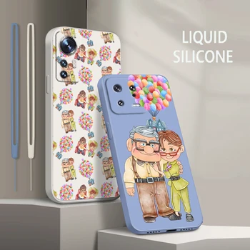 Аниме Disney UP Для Xiaomi Mi 13 12 12T 11 11T 10 10T 9 9SE Lite Pro Ultra A3 Силиконовый Мягкий Жидкий Веревочный Чехол Для Телефона Coque Capa