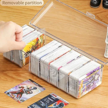 Прозрачная Коробка для колоды горячих торговых карт Контейнер Большой емкости Органайзер для карт Коллекционные Футляры для игровых карт
