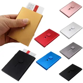 Алюминиевый Металлический футляр для визитных карточек Ультратонкий ручной Органайзер для визитных карточек Матовый ящик для хранения карточек Домашний Офис