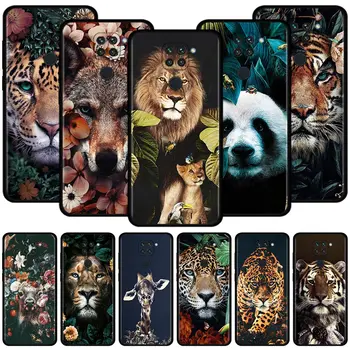 Король животных тигр лев волк Чехол Для Xiaomi Redmi Note 10 Pro Max 9 9S 7 8T 8 K40 Pro Plus 9T 9C 9A Черный Чехол Силиконовая Оболочка