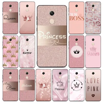 Розовое золото, Розовый Чехол Для телефона Princess Queen Для Redmi Note 4 X 5 A 6 7 8 T 9 9S 10 11 11S 11Epro Poco M3 pro