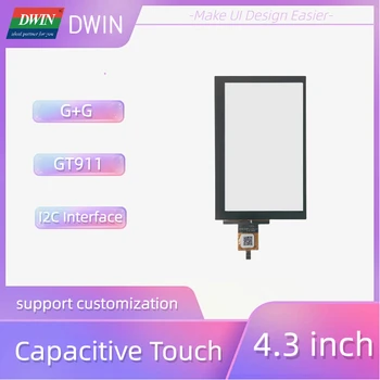 Емкостный сенсорный экран DWIN 4,3 дюйма с коэффициентом пропускания 85% структура G + G