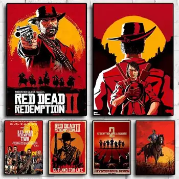 Популярная игра Red Dead Redemption 2 Картина на холсте Современный художественный плакат и принты, настенные декоративные панно для декора гостиной