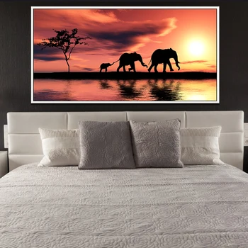 Настенная живопись с принтом современного пейзажа в африканском стиле на холсте для спальни Quadro home decor