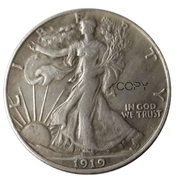 США 1919 1920 1921 1923 P/ D / S Walking Liberty Полдоллара Посеребренные Копировальные монеты Диаметром 30,6 мм