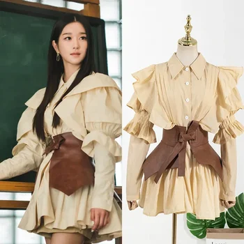 kpop Seo Yea Ji same летнее модное новое дизайнерское сексуальное облегающее платье с лацканами, женские однобортные мини-платья с высокой талией