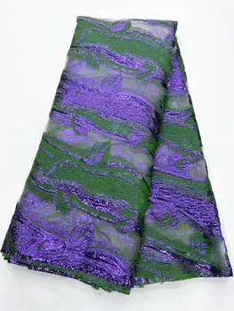 LHDB03 Оптовая продажа африканской жаккардовой кружевной ткани, новый узор нигерийской кружевной ткани, парчовая кружевная ткань хорошего качества для женского платья