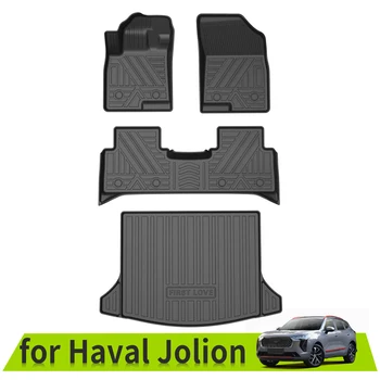3D автомобильные коврики для багажника Haval Jolion Водонепроницаемые противоскользящие аксессуары TPE для правостороннего/левостороннего вождения