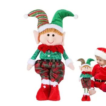 Рождественская Кукла Выдвижной Санта Клаус Эльф Снеговик Кукла Рождественская Елка Декоративные Украшения Рождественская Вечеринка Украшения Детские Игрушки