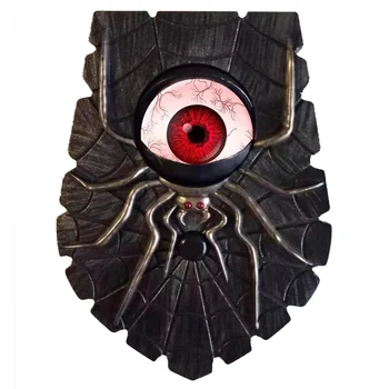Светодиодные украшения для Хэллоуина, декор дверного звонка, Светящийся одноглазый паук, дверной звонок со звуком, украшение для вечеринки, красный глаз