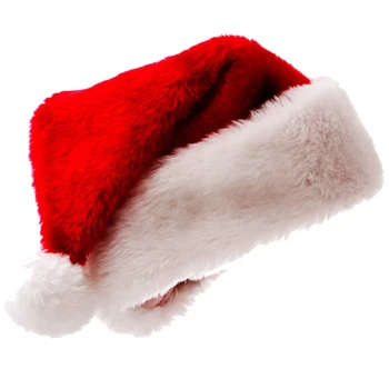 Рождественская Шляпа Санта-Клауса, Рождественский костюм, Толстая Плюшевая Рождественская Шляпа для взрослых