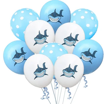 Океанская Акула Латексный Воздушный Шар Baby Shower Happy Birthday Kids Favor Праздничные Принадлежности Для Украшения Вечеринок Shark Helium Globo Детская Игрушка