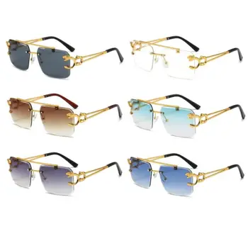 Солнцезащитные очки без оправы в стиле ретро, мужские очки в стиле стимпанк, женские солнцезащитные очки в стиле панк, модные солнцезащитные очки класса люкс, Винтажные оттенки, защита от UV400