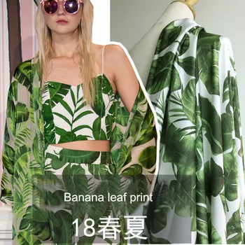Известные бренды с таким же рисунком в виде банановых листьев, эластичного атласа и шифона с цифровой печатью на весенне-летних модных тканях