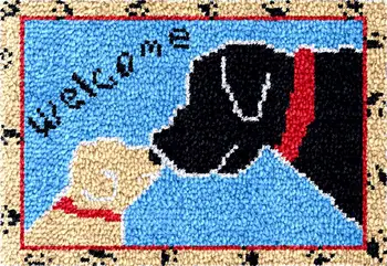 Набор крючков-защелок для Собак своими руками Незаконченные аксессуары сделай сам Вязание ковра крючком с Предварительно Напечатанным Рисунком Набор Гобеленов Ручной Работы