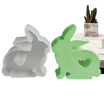 Силиконовая форма для кролика 3D Пасхальное Литье смолы Форма для Кролика Милые Формы для свечей ручной работы Силиконовые Художественные формы для шоколадных свечей