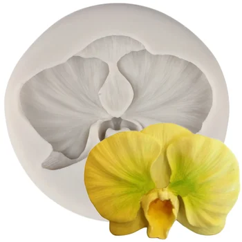 Силиконовая форма для цветов орхидеи, форма для помадки, инструменты для украшения торта своими руками, Топпер для кексов, формы для изготовления конфет, глины, шоколада и сахара