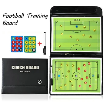 Складная магнитная футбольная тренировочная доска Футбольный тренерский буфер обмена для тренировочного матча Папка для футбольной тактики