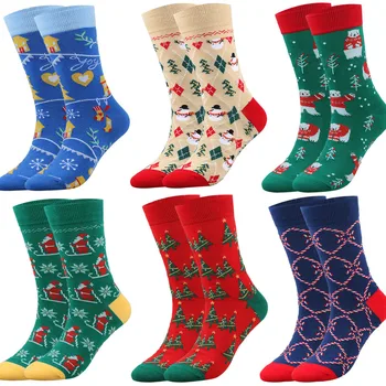 Забавные Носки Для женщин, Чулочно-носочные изделия Средней длины, Короткие Носки Для Мужчин, Носки Для ног, Дышащие Модные Рождественские Кальцетины носки calcetas??