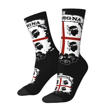 Носки с четырьмя маврами под флагом Сардинии Харадзюку Женские мужские Теплые носки с 3D принтом герба Италии Сарденья Спортивные баскетбольные носки