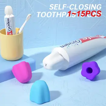 1 ~ 15ШТ Силиконовый колпачок для зубной пасты, белый Самоуплотняющийся колпачок для зубной пасты, соковыжималка, насос-дозатор для зубной пасты для детей и взрослых в домашних условиях