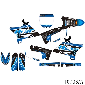 Полные графические наклейки на фоне мотоцикла с пользовательским номером и названием YAMAHA YZ125 YZ250 YZ 125 250 UFO 2002-2014