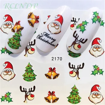 Художественное украшение для ногтей, слайдер, шляпы с рождественской елкой, наклейки с водой, аксессуары для маникюра, лак для ногтей, фольга для ногтей