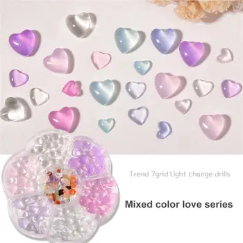 1 Комплект прозрачных украшений для ногтей Love Jelly, меняющих цвет, Бантик-Мишка из натурального хрусталя, украшения для ногтей, аксессуары